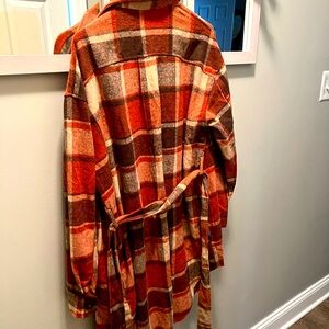 Plaid Women's Jacket - Red and Brown